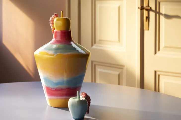med eple Vase H39 cm